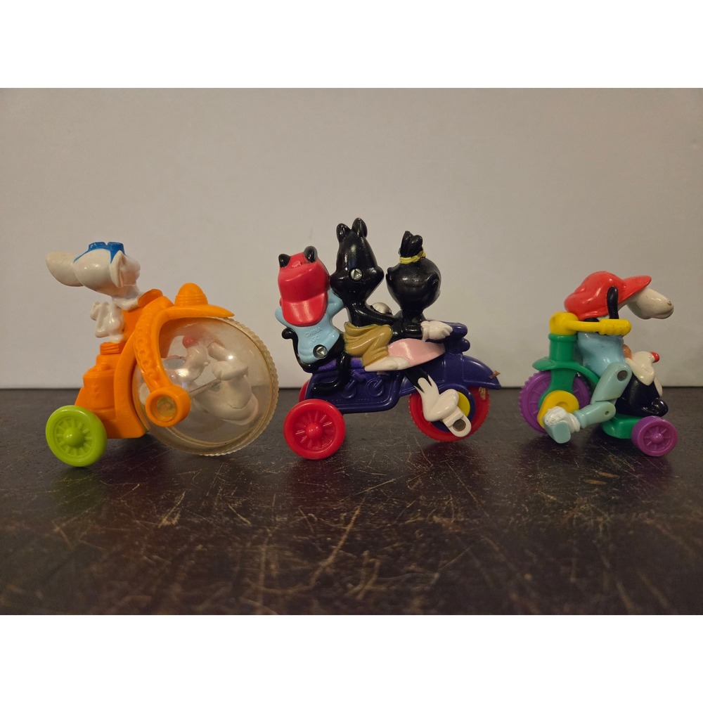 Vintage 1990s Animaniacs Pinky and the Brain Happy Meal Toy Lot Warner Bros 3pc - Picture 3 of 3